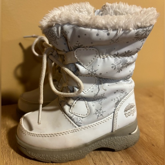 Totes Baby Girl Sherpa Winter Snow Boots - Picture 2 of 4